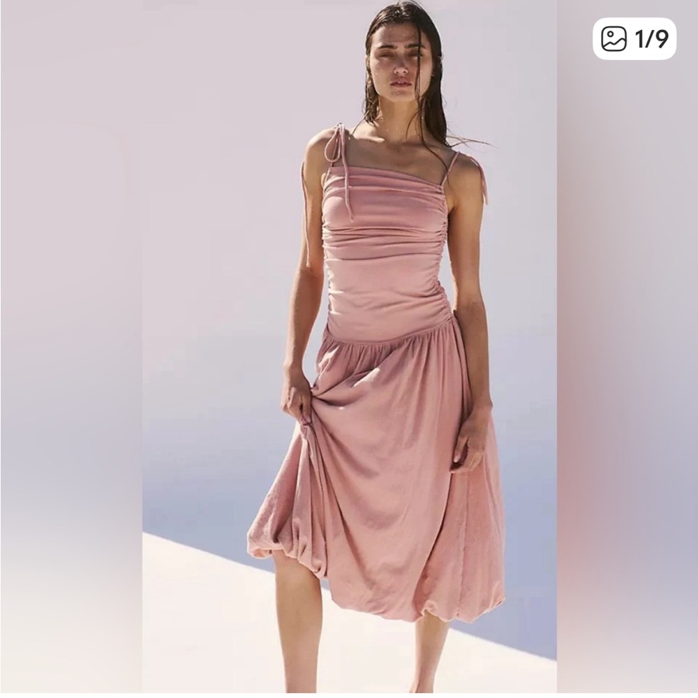 Free People NWT FP Beach Free Est Liza Drop-Waist Midi Dress